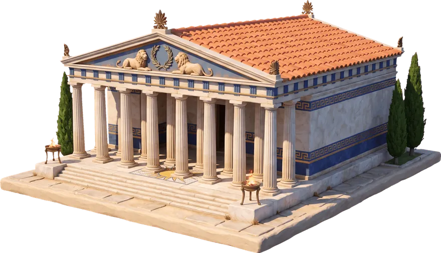 A painted miniature palace from Elysia