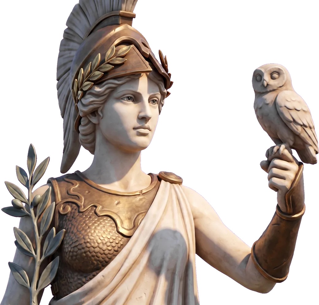 Athena, patron of wisdom and craft in Elysia